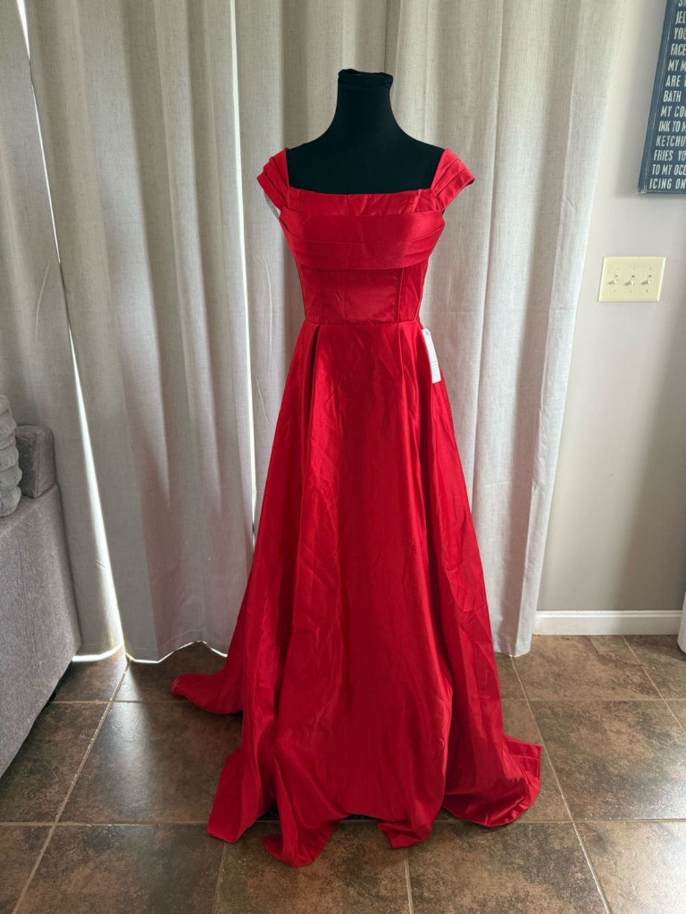 Red Satin Prom/Formal Dress By Witness of Love Size 6 NWT
